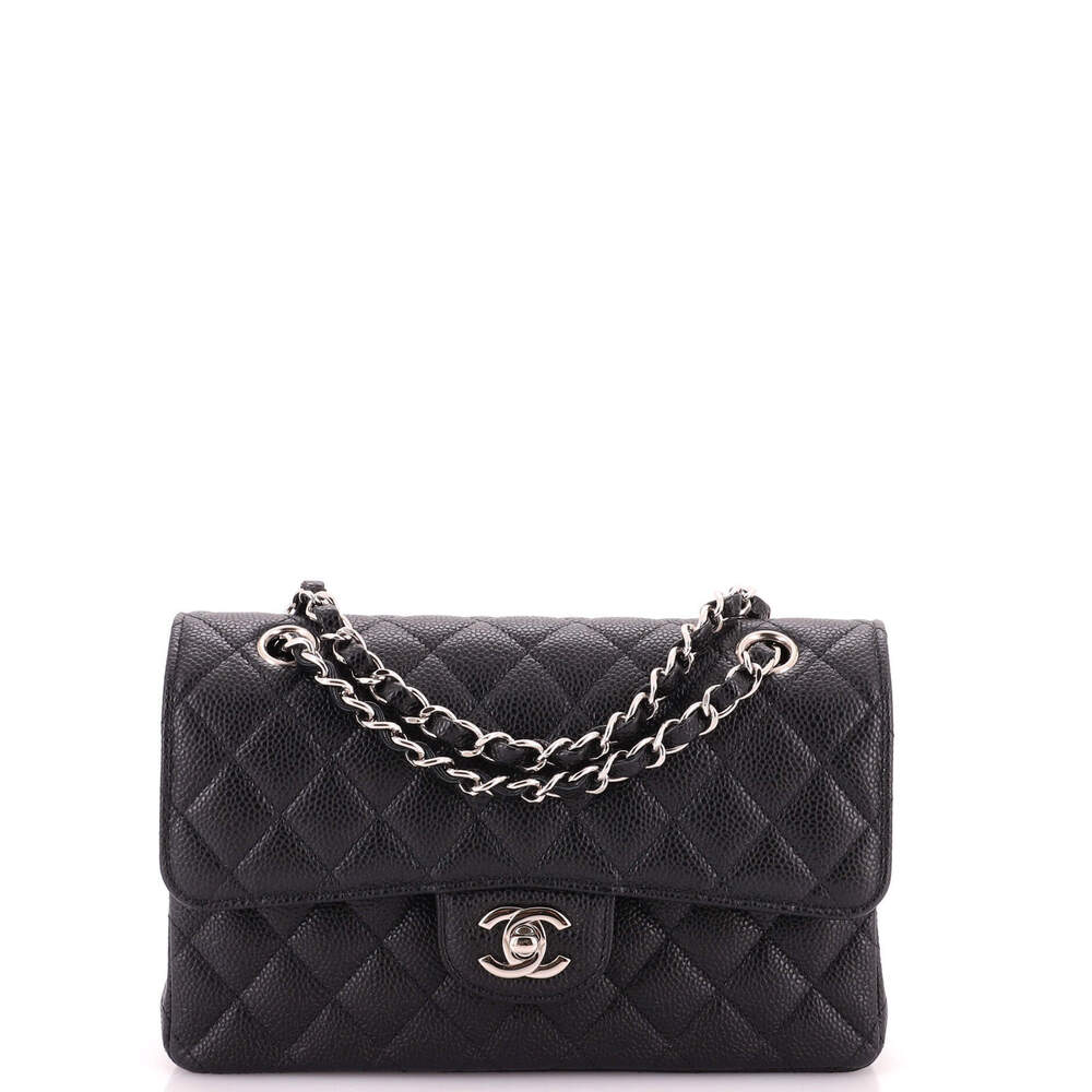 Chanel Small Classic Double Flap Bag Quilted Caviar